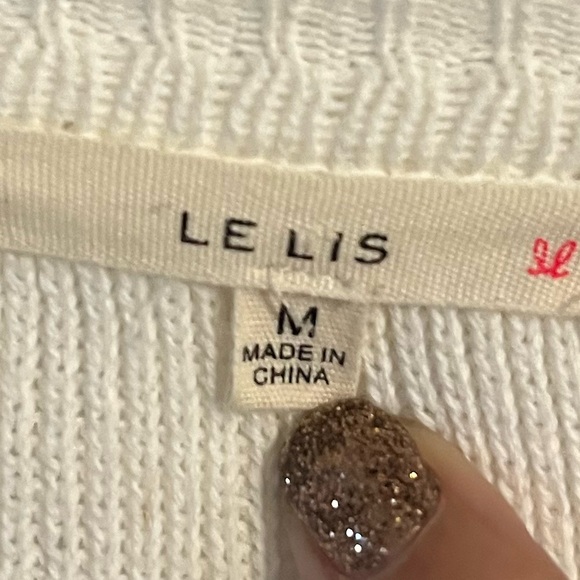 Le Lis White Ruffle Crew Neck Sweater - Picture 5 of 5